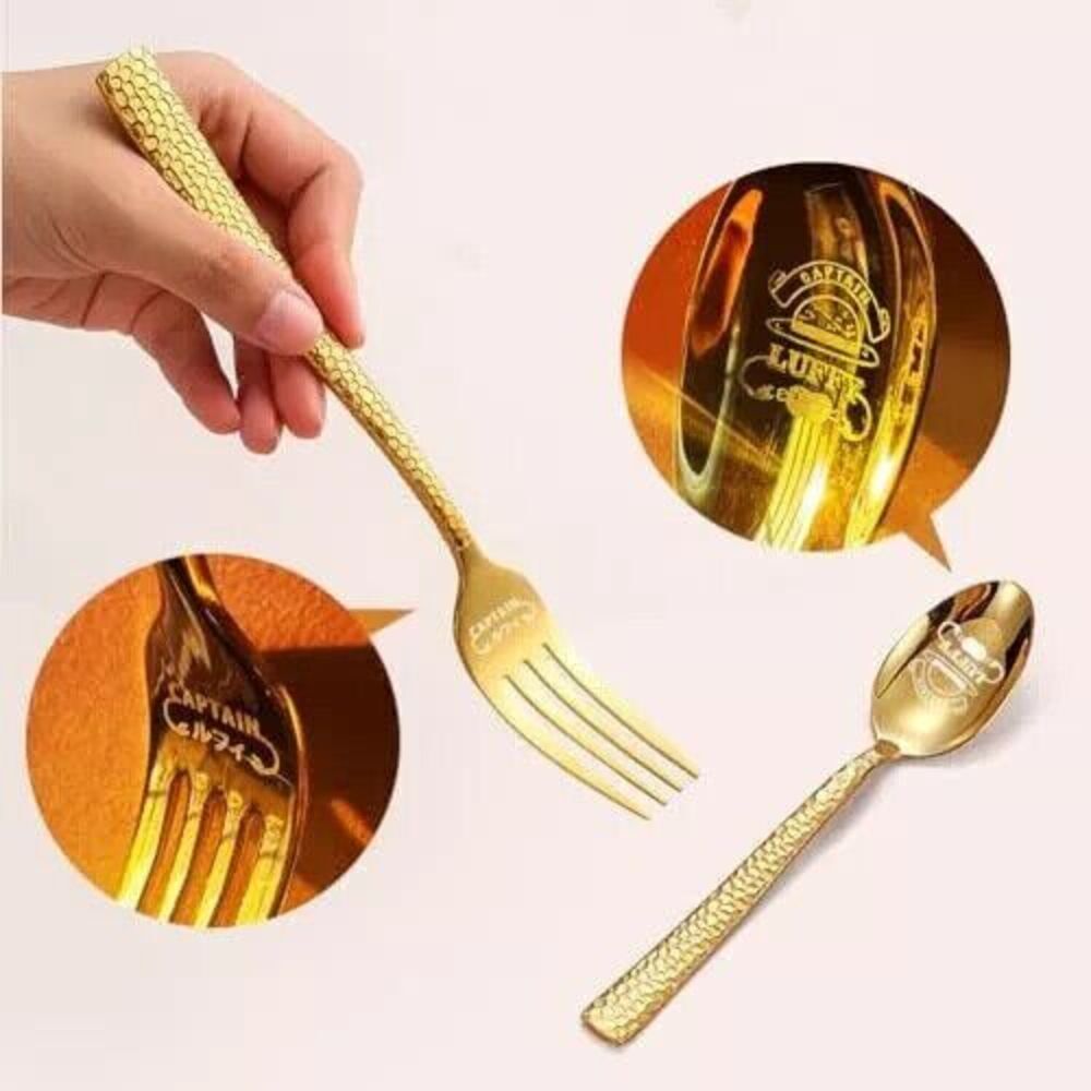 Straw Hat Bowl Set Pro Sparkling fork, spoon and pin brooches Christmas gift set - Picture 5 of 15